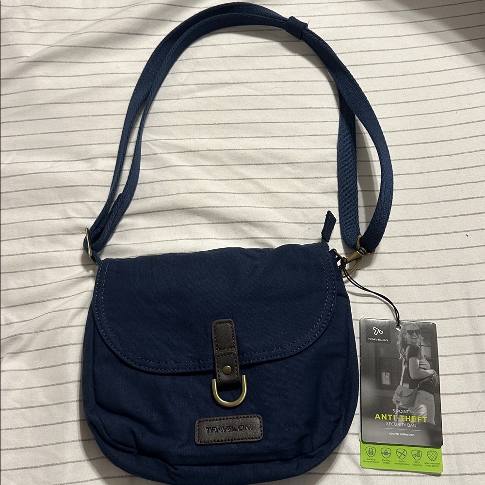 Travelon 5 Point Anti-theft Security Bag Saddle Crossbody NWT